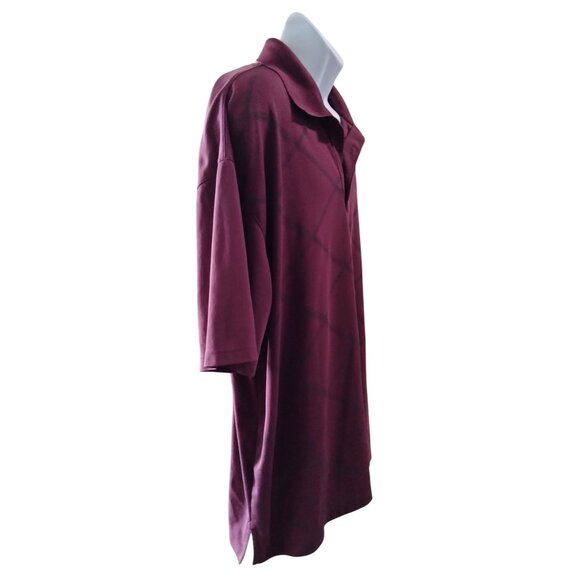 Roundtree & Yorke Size 3XT Polo Shirt Mens Performance Burgundy Diamond Pattern - Picture 5 of 8